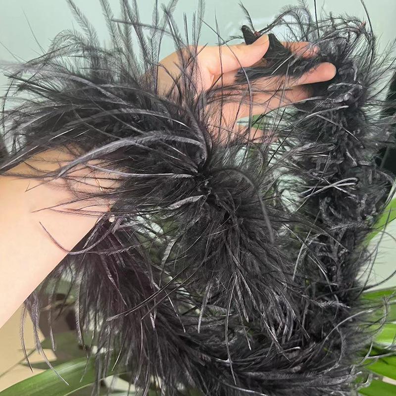 Ostrich Feather Strips and Headdresses: Perfect for Evening Gowns, Wedding Dresses, and Clothing Decoration