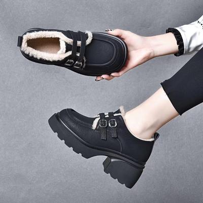 Туфли на толстой подошве Повседневная хлопковая обувь Лоферы