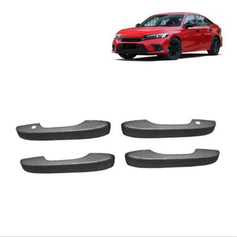 Carbon Fiber 4X Outer Door Handle Cover Trim For Honda Civic 2022 11th Gen