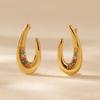 European American Irregular Water Drop 18k Gold Plated Zircon Inlaid Fashion Earrings For Women