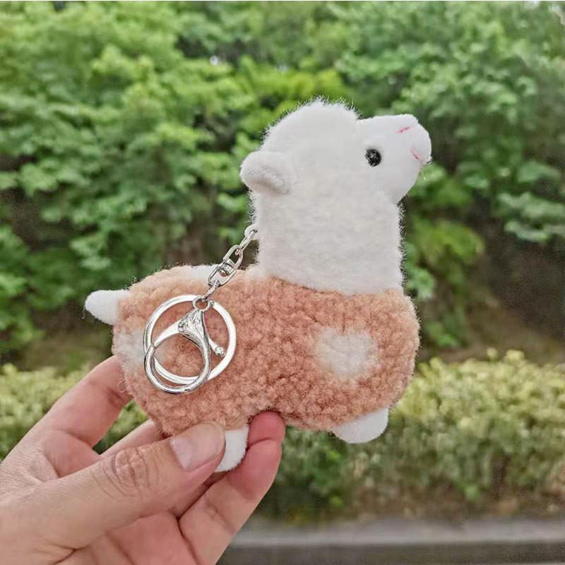 Cherished Mini Alpaca Plush Doll Keychain Colorful Soft Accessory For Bags