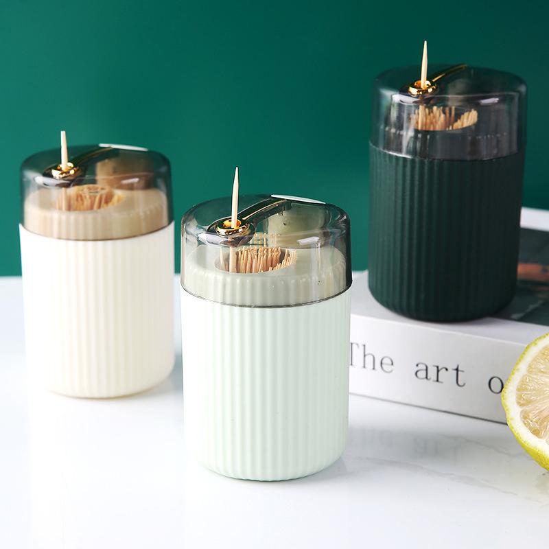 Household Creative Automatic Pops Up Toothpick Box Dispenser Home Living Room Dining Room Toothpick Storage Boxes Holder