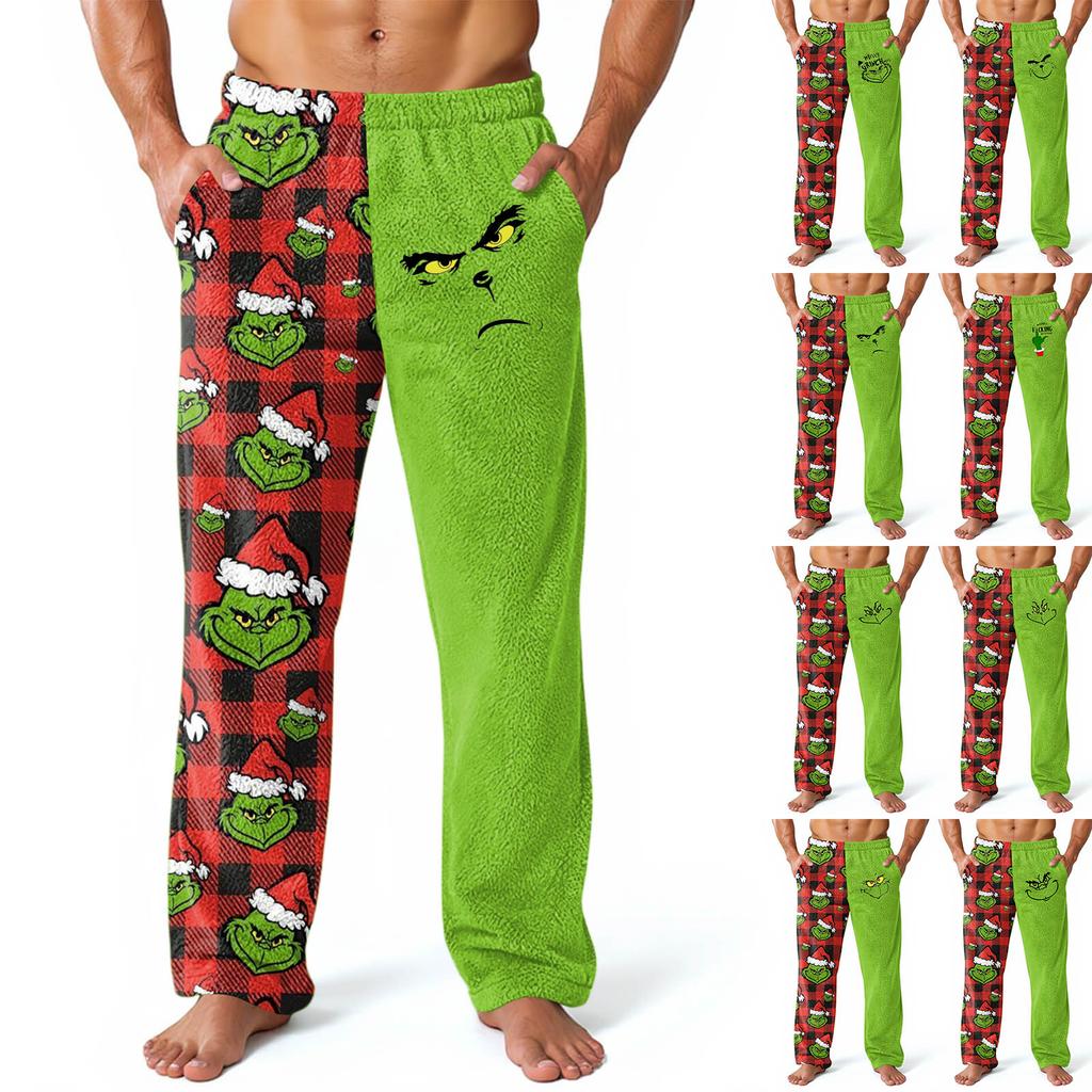 Mens Christmas Pajama Bottoms ComfyPants With Pockets Soft Loungewear Sleepwear Casual Holiday Pajamas Pant