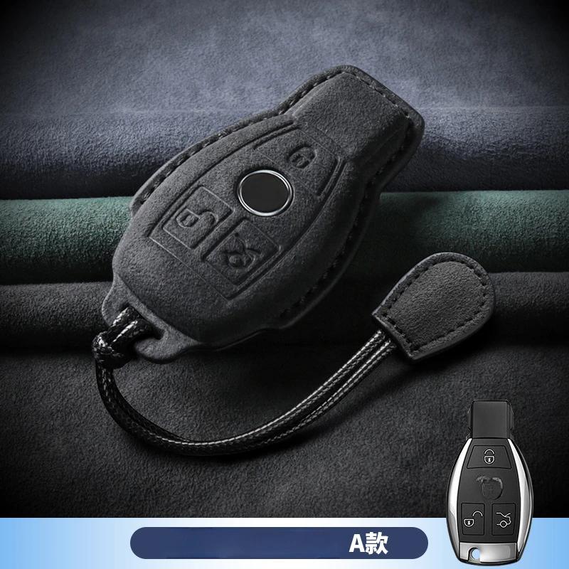 Кожаный чехол для ключей от автомобиля для Mercedes Benz ACESG Class GLC CLE CLA GLB GLS W177 W205 W213 W222 X167 AMG замшевые аксессуары
