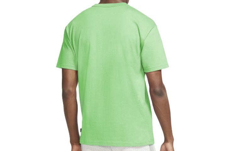 Nike T Shirts Men's Green Crew Neck Moderate Straight Fit DB3194-390