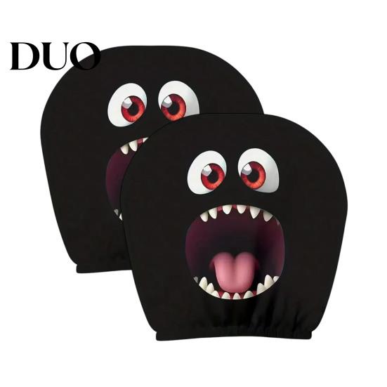 Elastic Auto Headrest Protectors 2Pcs Skull Car Covers, Cartoon Dog Panda Cat Hedgehog Universal Fit Vehicle Seat Design Protector, Interior