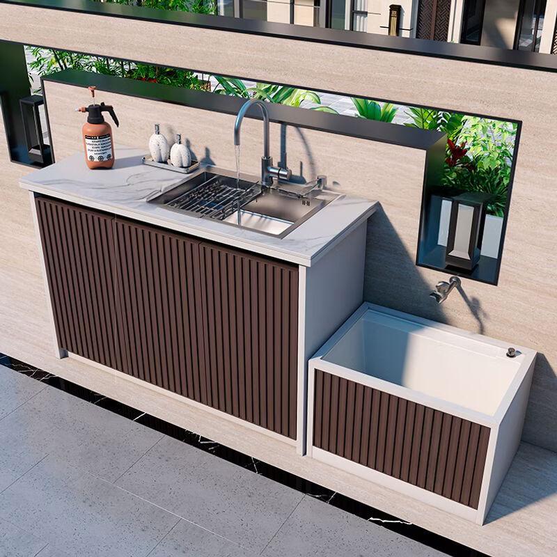 Комбинированная раковина и мойка для швабр из алюминиевого сплава для улицы