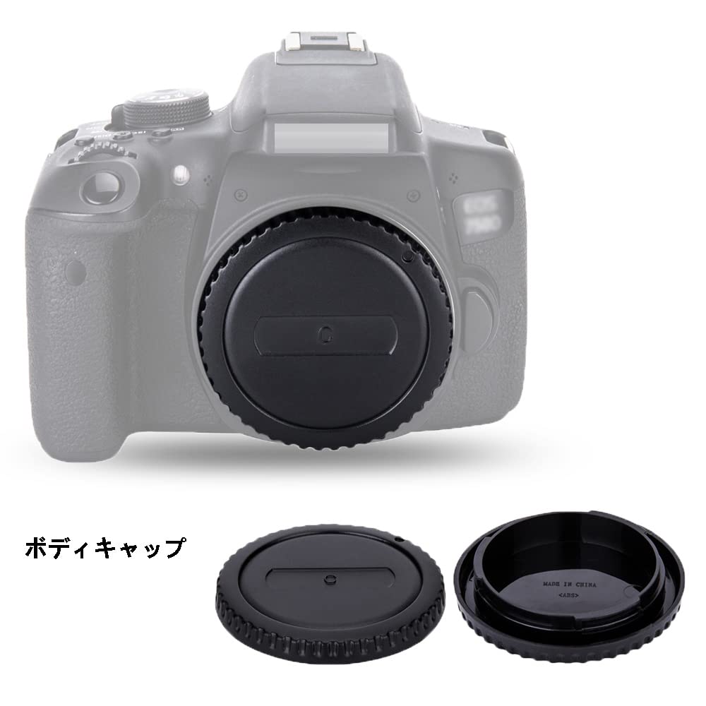 JJC Canon Mount Rear Lens Caps and Body Caps for Canon EOS 5D III 6D 1DX III and Other Canon Mount Cameras and Lenses EF/EF-S (2 Pairs) 90D, 80D, IV,