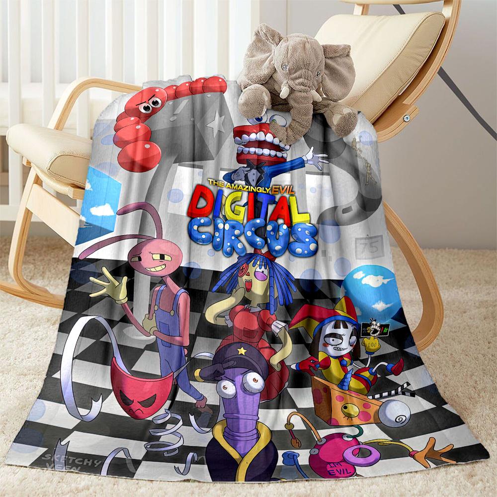 Digital Circus Blanket Soft Warm Cozy Great for Chair Bed Livingroom for All Occasions Digital Print Suitable for Gifting Relatives and Friends