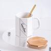 Nordic Ins Style Ceramic Cup with Lid for Home Office High-end Couple Water Cup High-value Gift Mug