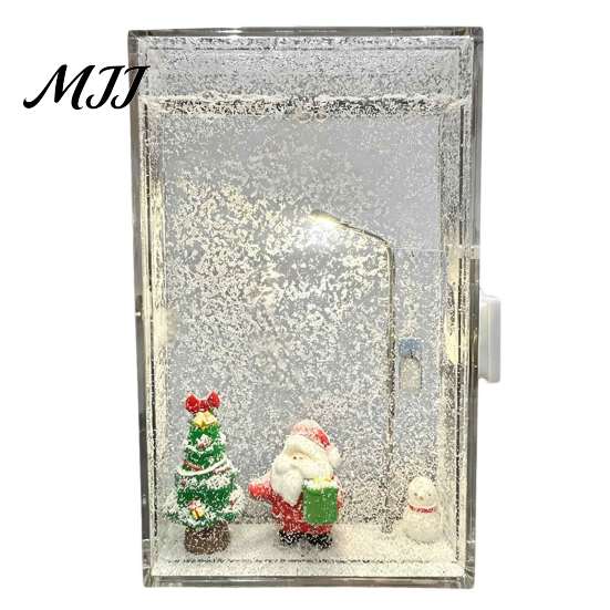 Handmade Decorative Lamp DIY Snow Scenery Night Light, Christmas Flowing Snowy Street Material Thoughtful Gift for Friends Pack, Tales