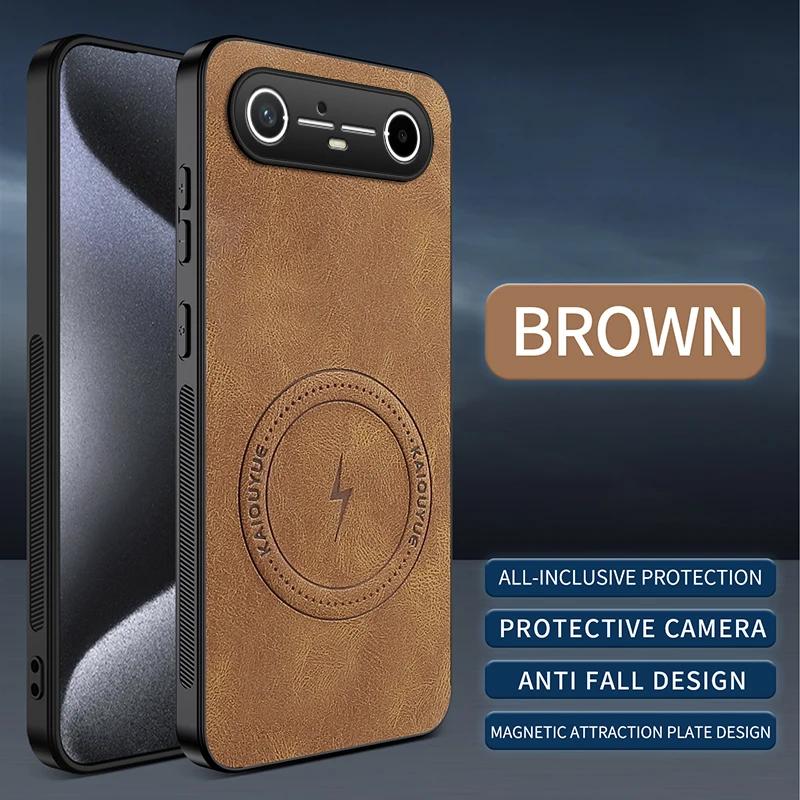 Для Tecno Pova Slim Чехол для Magsafe Роскошная кожа овчины Магнитная матовая крышка для Tecno Pova Slim 5G Противоударный бампер
