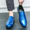 New Wedding Shoes High-end Glossy Casual Shoes, Ice-crack One-step Men's Business Trendy Shoes Zapatos Hombre A19