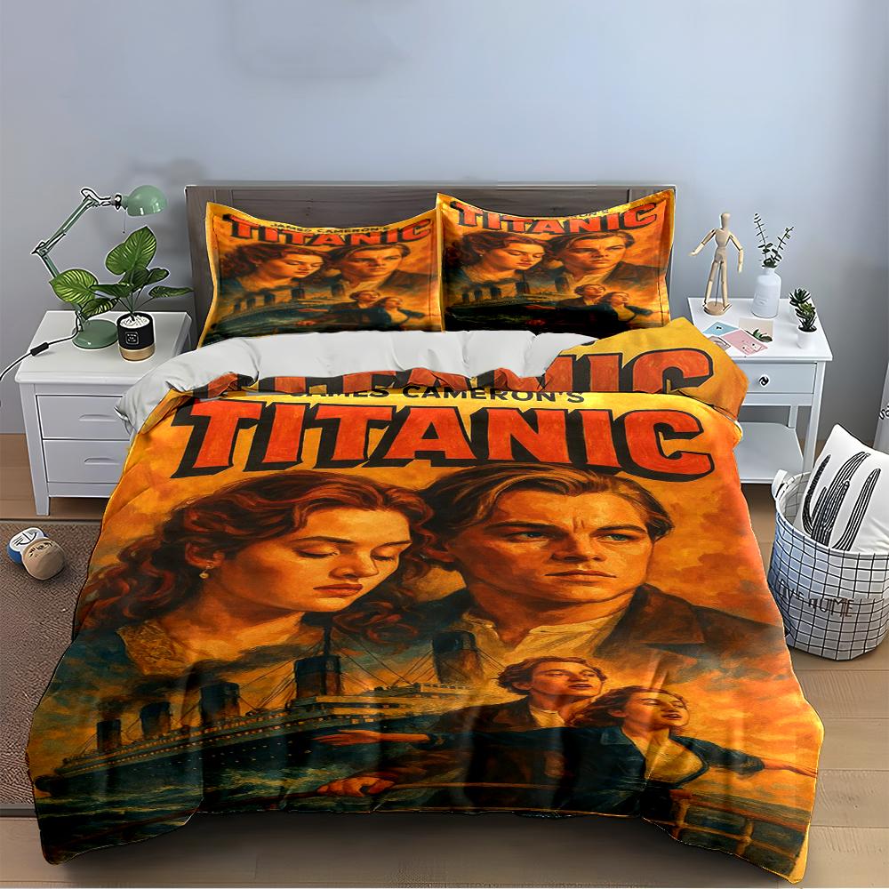 Titanic Movie Bedding Set Bedding set (1 duvet cover, 2 pillowcases, duvet not included)