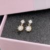 Женские серьги с бриллиантами из натурального 14-каратного золота Aretes De Plata De Ley, однотонные серьги-капли из серебра 925 пробы с бриллиантами из серебра 925 пробы