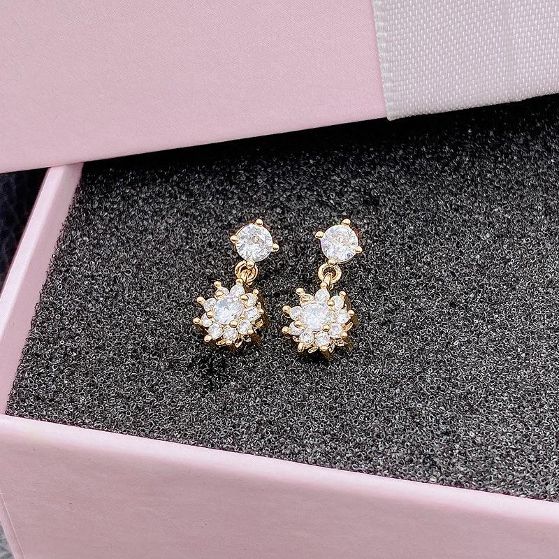 Женские серьги с бриллиантами из натурального 14-каратного золота Aretes De Plata De Ley, однотонные серьги-капли из серебра 925 пробы с бриллиантами из серебра 925 пробы