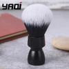 YAQI RTS Black Heavy Metal Handle Synthetic Hair Shave Brush for Men Wet Shaving Knot Type
