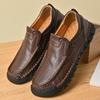 Men's Hand-stitched Leather Shoes Outdoor Casual Sneakers Large Size 39-46