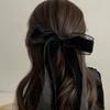 Black Hair Bows Hair Clip Ribbon Hair Ring French Hair Hoop  Lady Girls