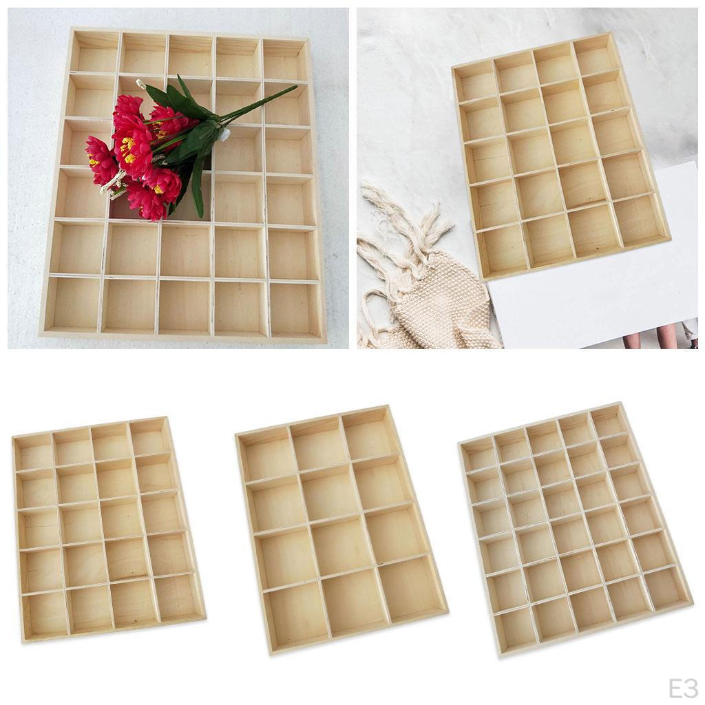 Grocery Storage Wooden 12 Grids Organizer Retro Divided Compartments Pastoral Lattice Display Case