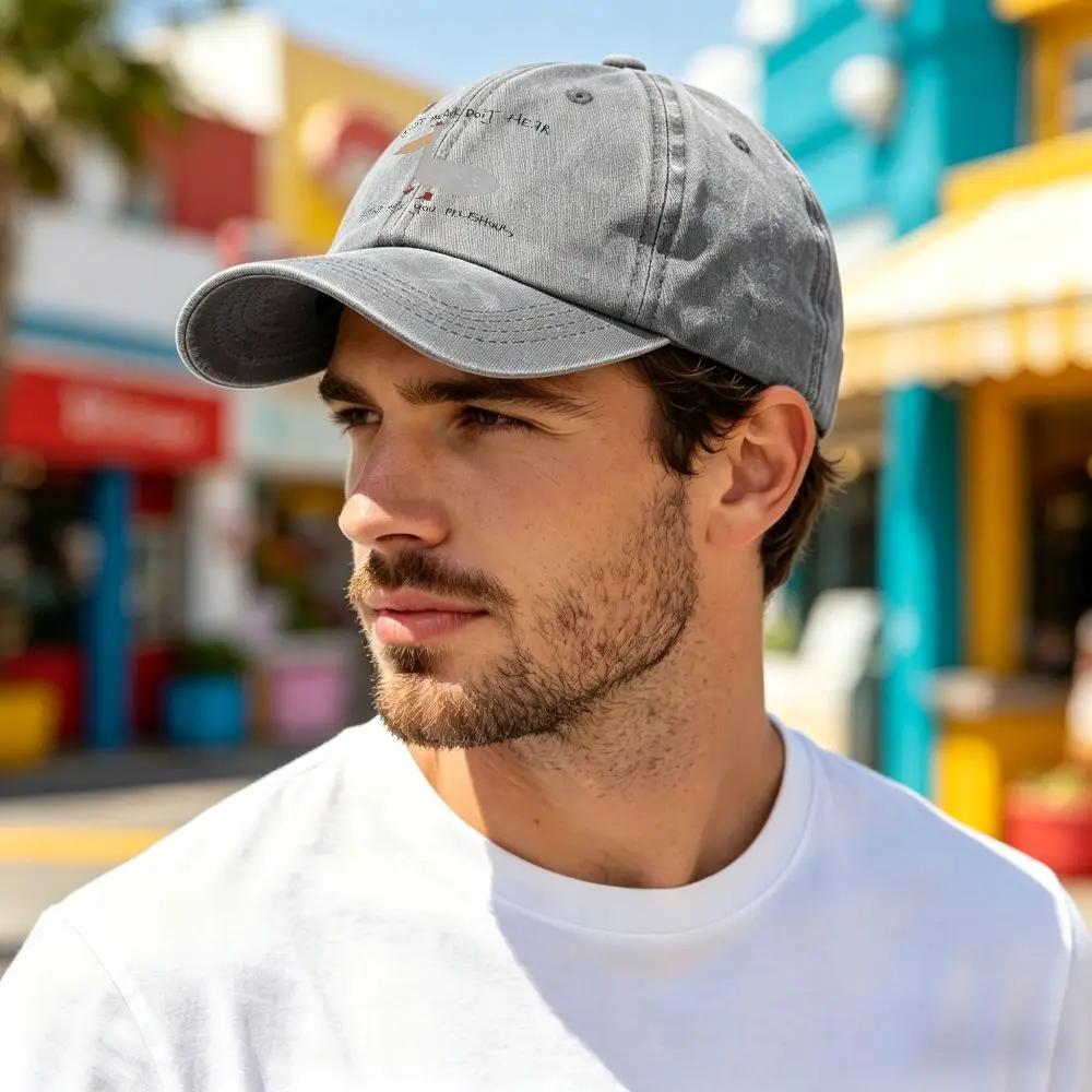 pc Retro Washed Distressed Baseball Cap Unisex Printed Cowboy Goose Pattern Daily Outdoor Fun Hat