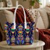Colorful Scarab Print Shoulder Tote Bag for Daily Commute Travel Use