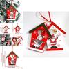 Adorable European And American Style Wooden Christmas Cottage Hangings With Santa And Snowman Designs