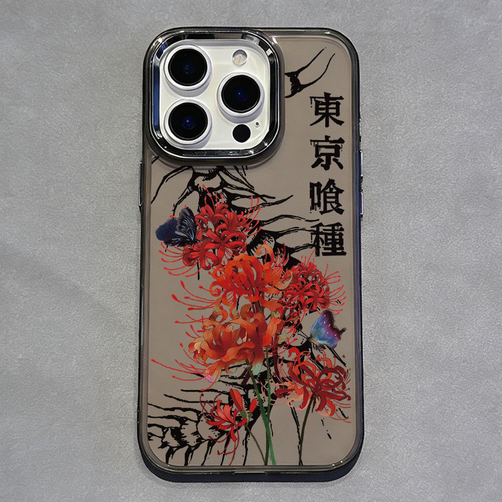 Аниме Красная Паукообразная Лилия Т-Токийский Гуль Чехол для Телефона Для iPhone 17 16e 16 15 14 13 12 11 mini Pro Max X XR XSMAX Air Plus Мягкий Чехол