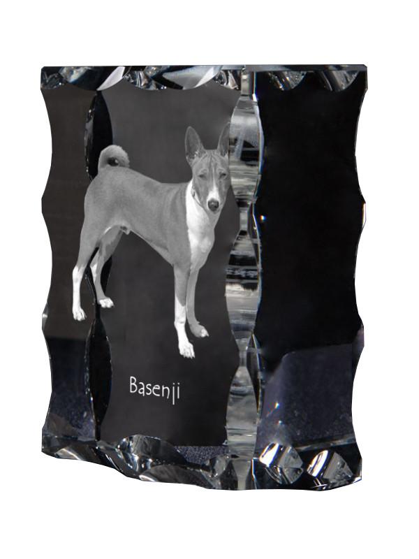 Basenji, African bush dog, Congo dog - crystal with a picture of a dog, glass statuette with a picture, unique frame with a picture from Art-Dog brand