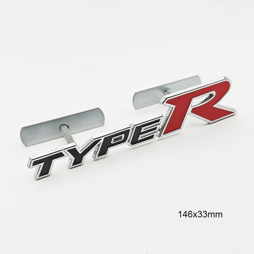3D Metal Car Sticker Type-R Type-S Logo Front Grill Emblem Trunk Badge Decals For Honda Civic CRV HRV Accord Fit RS Acceessories DD11