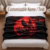 Skull Gothic Theme Soft Blanket Personalized Custom Name Text Print Warm Blanket Home Sofa Bedroom Decor