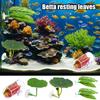 5 Pcs Betta Fish Leaf Pad with Suction Cup Plastic Plants Resting Hammock Fish Tank Accessories Aquarium Decor for Natural Habitat Spawning Breeding
