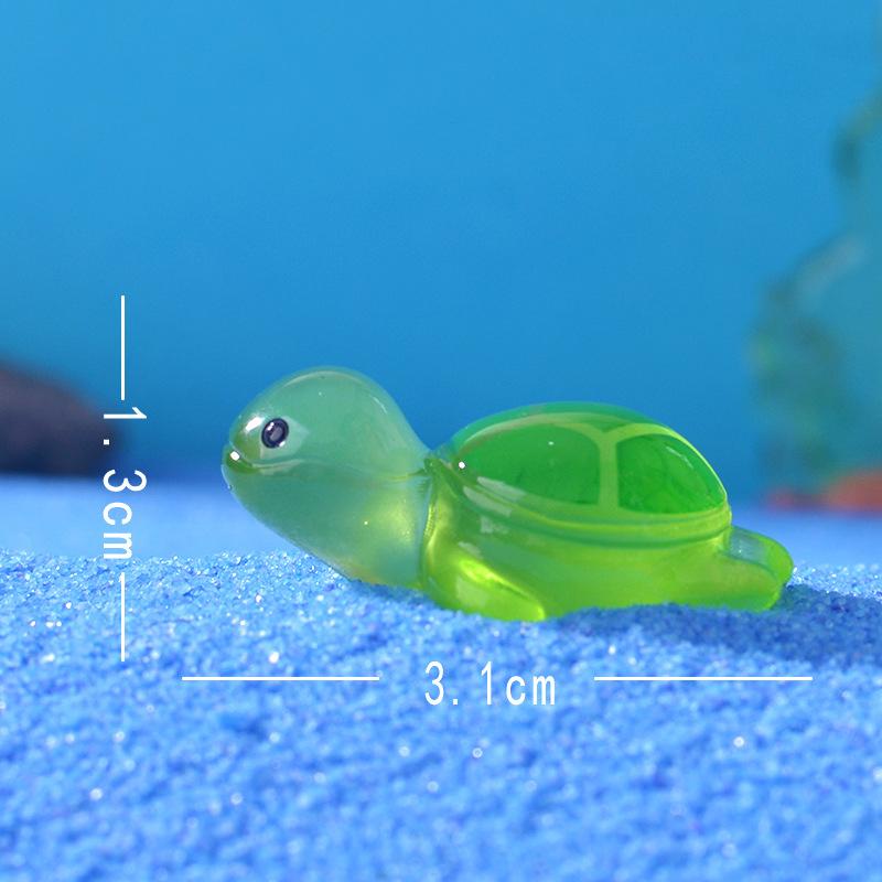 10 шт. светящиеся мини-фигурки морских черепах, светящиеся в темноте, миниатюрные фигурки черепах для сада, миниатюрное моховое ландшафтное украшение
