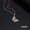 New Niche Design Retro Butterfly Micro-Inlaid Zircon Pendant Necklace Women'S Fashion Collarbone Chain