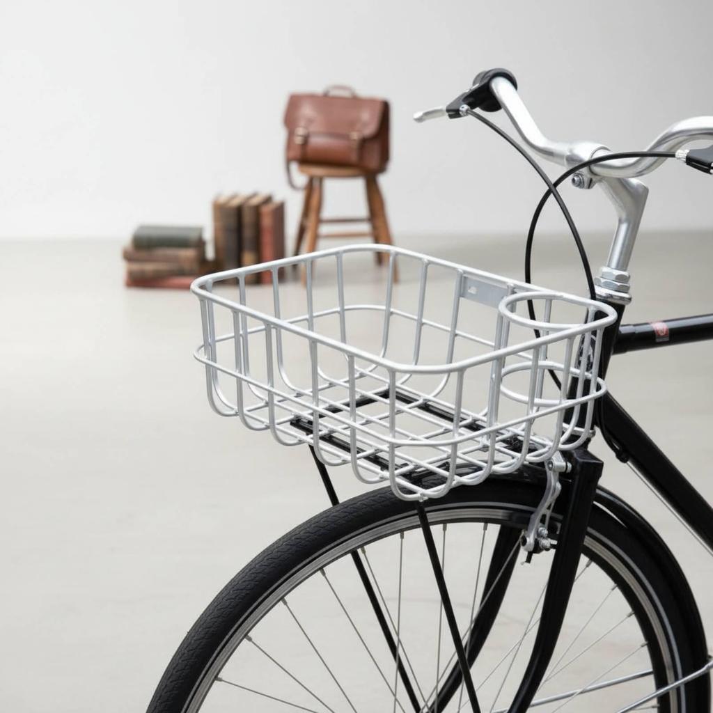 Lightweight Aluminum Bicycle Basket Wide Frame Metal Storage for Outdoor
