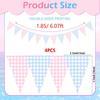 4 Pack Gender Reveal Pennant Banner Blue and Pink Gingham Paper Triangle Flags Hanging Decor for Baby Shower Boy or Girl Gender Reveal Party Backdrop