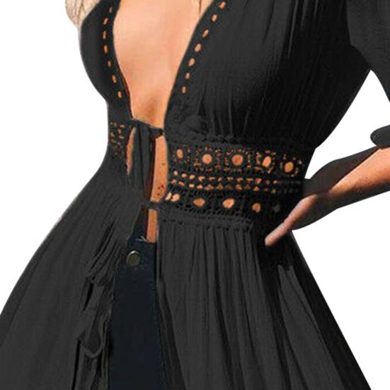 Swimsuit Cover Up Breathable Solid Color Women Sun Protection Bikini Cover-up Swimming