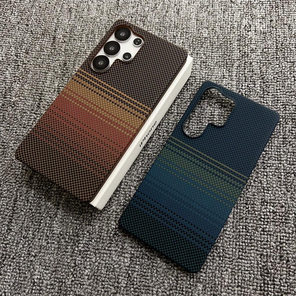 Чехол из углеродного волокна с рисунком из кевлара для Samsung Galaxy S24 S25 Ultra plus - Тонкая магнитная защитная крышка