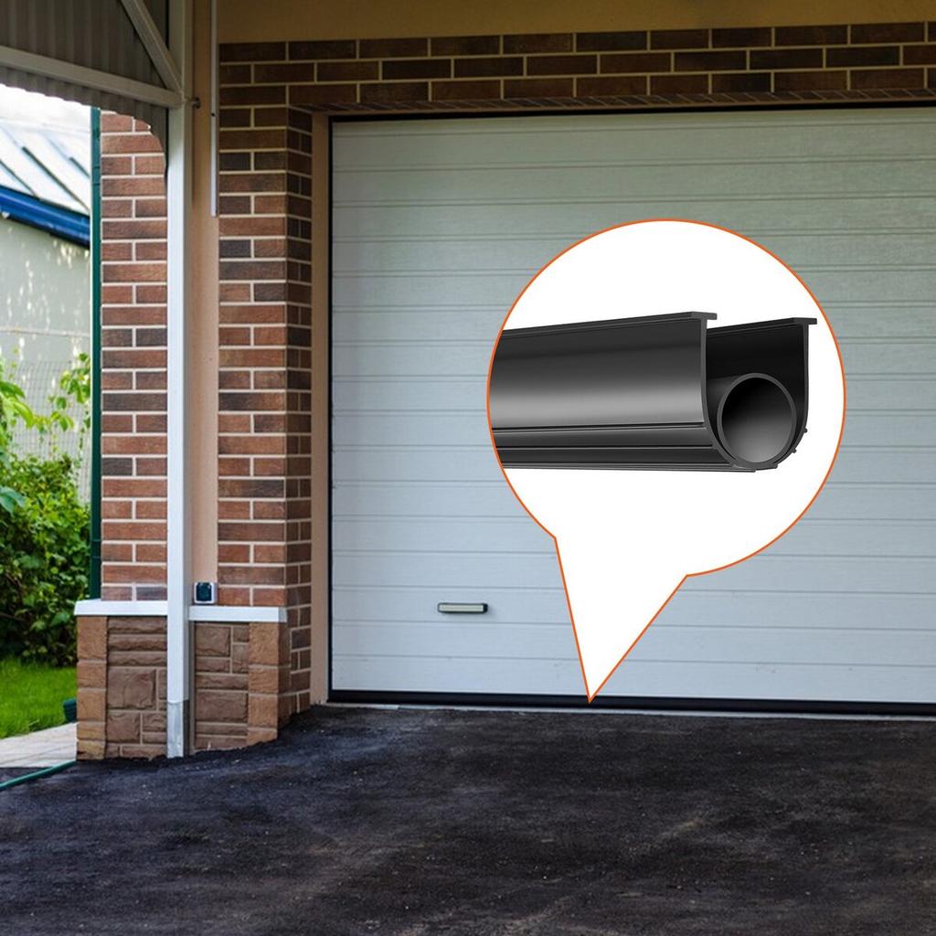 Garage Door Seals Bottom Rubber, U Shape +O Ring Combination Garage Door Bottom Weather Seal, 16ft Weatherproofing Garage Door Seal, 5/16 inch T-ends