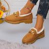 Black Brown Fashion Chain Doudou Shoes Autumn and Winter New Snow Cotton Shoes Low-top Warm Women's Shoes