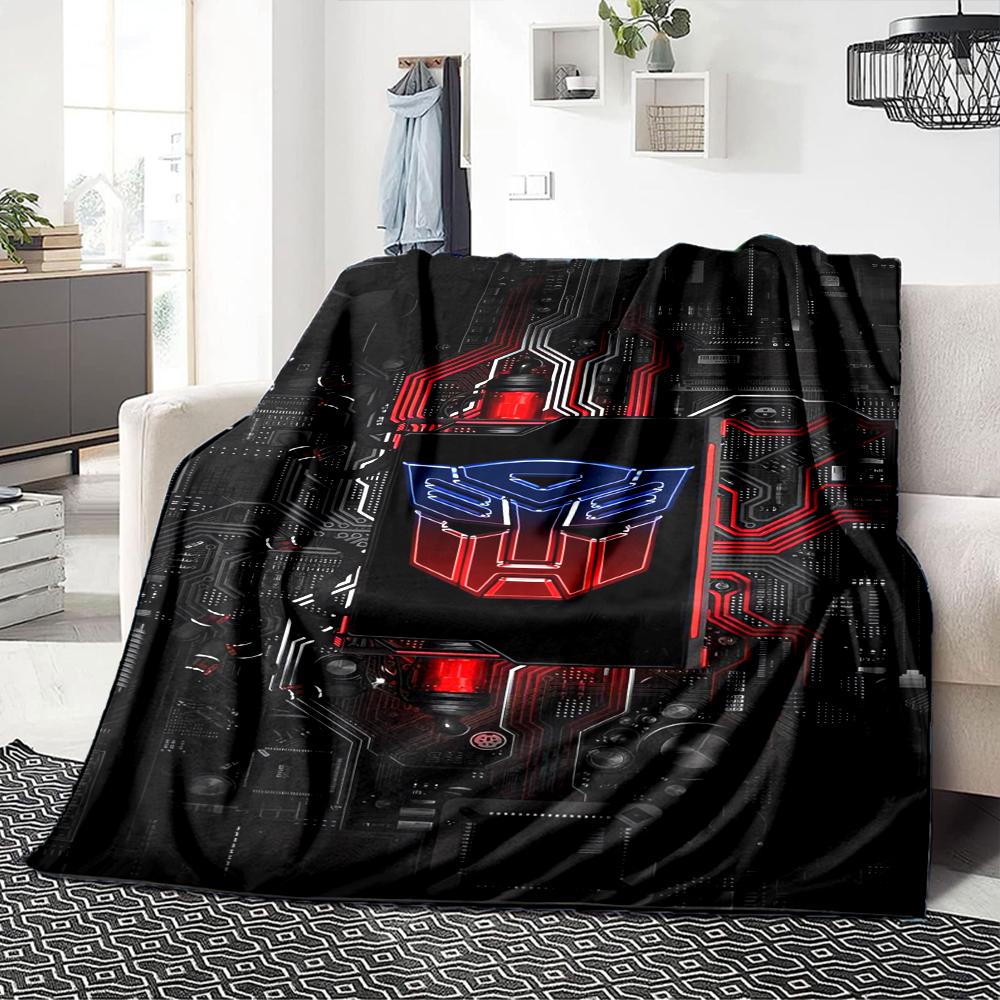 1Pc Transformers Optimus Prime Statue Blanket For Couch Bed Plush Cozy Fuzzy Blanket Super Soft Warm Blankets For Fall And Winter 091882