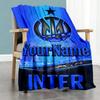 Inter Milan Customize Text Blanket Cozy Customizable Blanket Ultra-Soft Versatile for Picnics Office Living Room Seaside Ideal for All Seasons