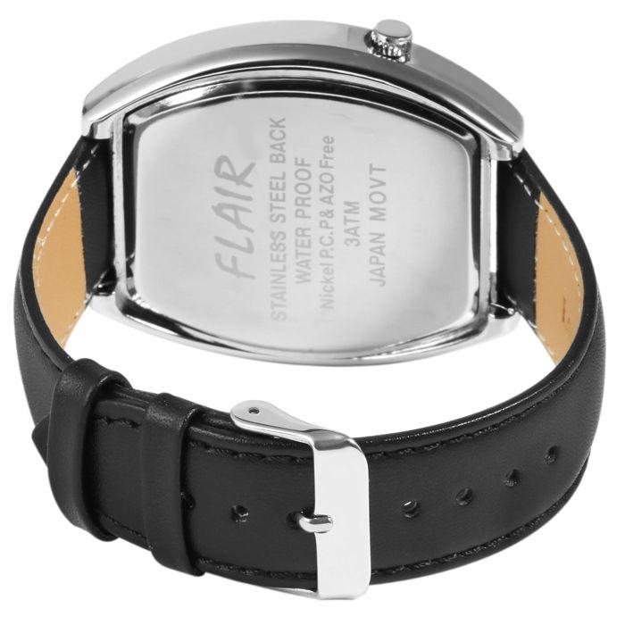 Montre bracelet - FLAIR - Flair - Boîtier acier inoxydable - Bracelet cuir véritable - 3 ATM