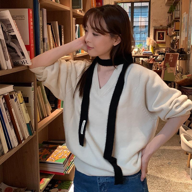 Thin and Narrow Long Plush Scarf Women's Autumn and Winter Niche Design Sense Spice Girl Versatile Decorative Scarf