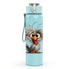 1PC Fluffy Desert Bird Cartoon Print 750ml Color Plastic Sports Water Bottle Leakproof Flip Straw Lid Suitable for Sports Office Home Use