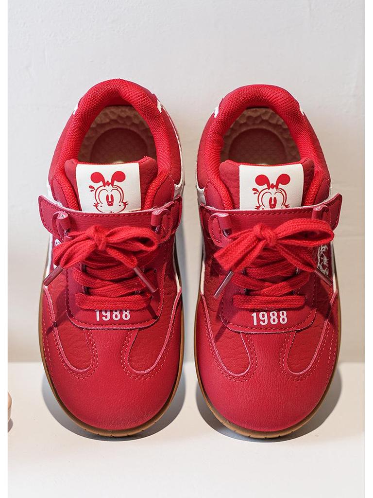 Водонепроницаемые кожаные низкие ботинки Bobdog для девочек, ретро-стиль - Коллекция Весна & Осень