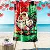 Vibrant whimsical rooster vibes Print beach towel, quick drying, suitable for travel, outdoor sports, jogging, the beach and swimming, gift