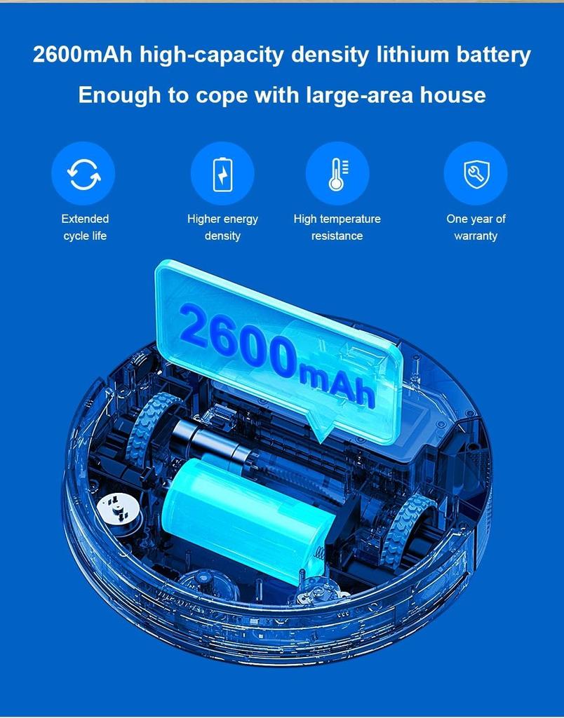Liectroux X6 Robot Vacuum Cleaner, 6500Pa Suction, LDS Laser Navigation, 235ml Water Tank, 400ml Dustbin, 5 Maps Saved