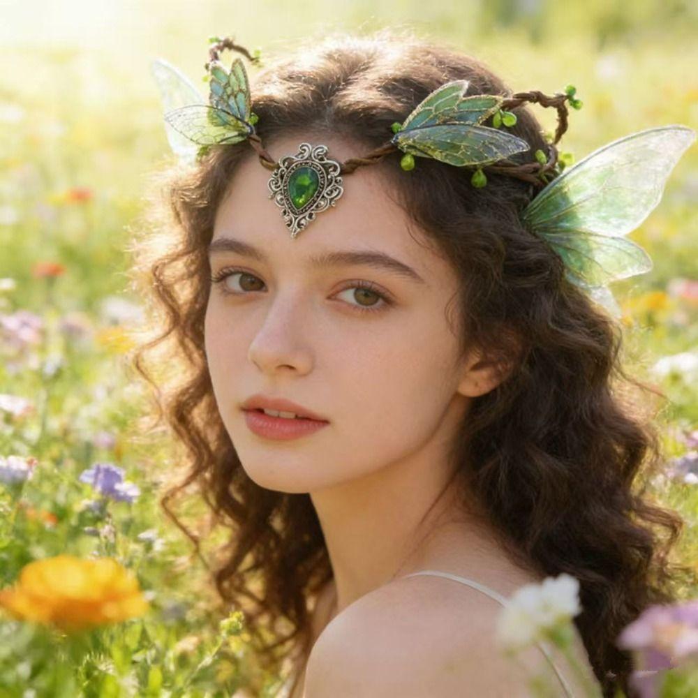 Simulate Tree Leaves Fairy Flower Leaf Headbands Gothic Style Elf Headpiece For Women Girls