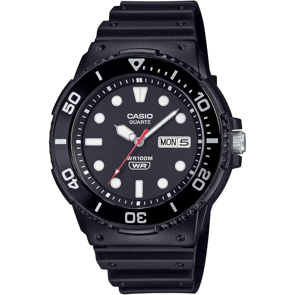Casio Standard MRW-230H-1E1V Men's Quartz Watch Black Black Bezel 200m Water Resistant